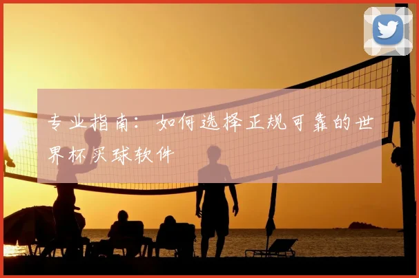 专业指南:如何选择正规可靠的世界杯买球软件
